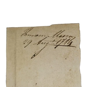 1784 Thomson Mason 2x signiert Doc Bruder von George Mason Revolitionskrieg Ära - Bild 1 von 3