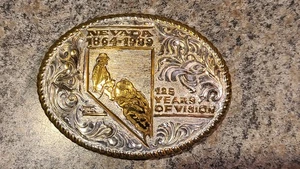 Vintage Crumrine Nevada 1864-1989 125 Years Of Vision Anniversary Belt Buckle (4 - Picture 1 of 6
