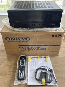 Onkyo AV Receiver TX-SR600 Dolby Pro Logic Black Surround Sound NOS - Picture 1 of 17