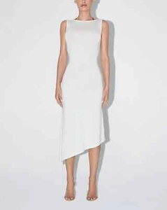 Kylie Jenner KHY weiches asymmetrisches Stretch-Midikleid STEINWEISS GRÖSSE MEDUIM - Bild 1 von 4