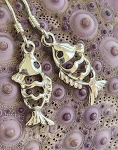 fish earrings 925 - Picture 1 of 8