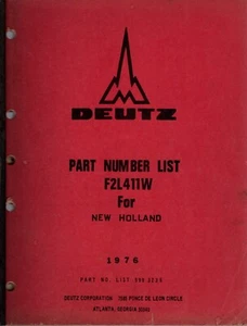 Deutz Motor für New Holland Equip. F2L411W Teilehandbuch - Bild 1 von 1