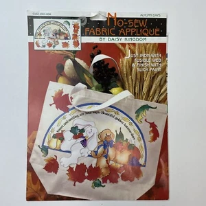 Vintage Daisy Kingdom No-sew Fabric Applique #6825 Autumn Days Fall Bunny Bears - Picture 1 of 2