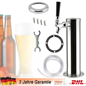 Edelstahl Schanksäule Zapfhahn Bierturm Spender Zapfsäule Biergläser Tragbar - Bild 1 von 15
