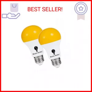 2 Pack LED Dusk to Dawn A19 Bug Light Bulbs, Yellow Bulb, Amber Light with Autom - Picture 1 of 2