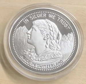 Medaille 5 OZ Silber Vreneli 5 Unzen Feinsilber 999.9 Swiss Made 155,5g Helvetia - Bild 1 von 2