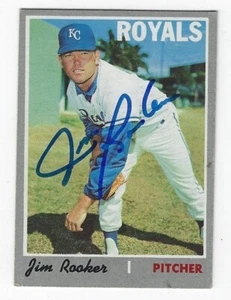Autographed 1970 TOPPS  #222 JIM ROOKER Kansas City Royals card w/ Show Ticket  - Picture 1 of 1