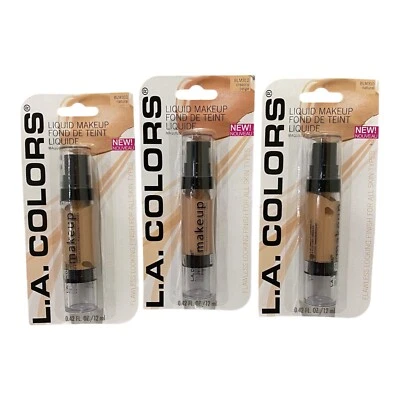 L.A. COLORS Liquid Makeup Complete Coverage Lot Of 2 Natural And 1 Creamy Beige - Image 1 of 4