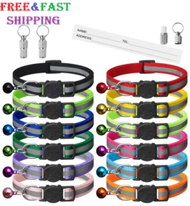 Paquete de 12 collares reflectantes para gatos Extodry con campanas, hebilla de seguridad - Imagen 1 de 8