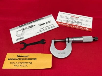 Micrómetro tipo disco Starrett 256MRL-25 rango de 0-25 mm, dedal de trinquete EN STOCK Foto 1 de 4