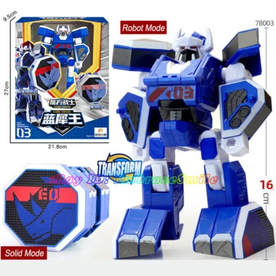 Geo Mecha Beast Guardian Mini NASHORN 03 Blue Rhino Transforming Robot Toy - Image 1 of 4