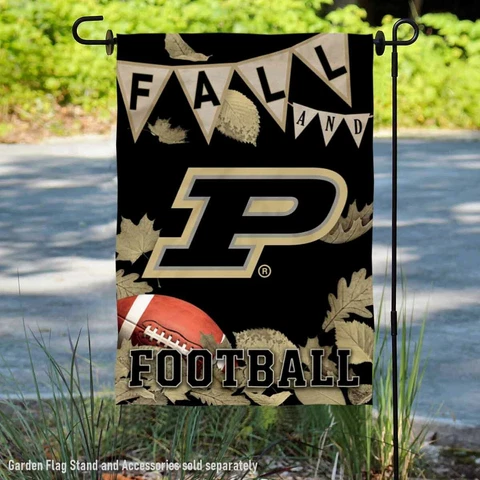 Purdue Boilermakers Fall Leaves Football Season Garden Flag and Yard Banner Cover