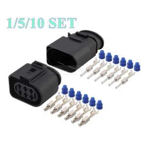 6 Pin Automotive Male Female Connector Plug Socket Kit for VW Audi Seat Skoda - Picture 1 of 6