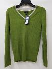 Tommy Hilfiger Women's V-Neck Knitted Sweater Green Medium M