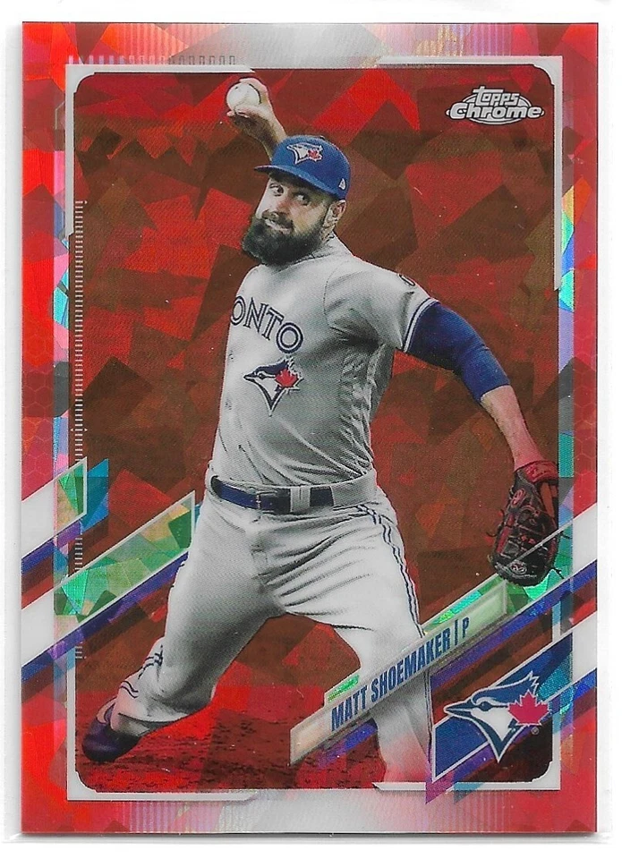 2021 Topps Chrome Sapphire Orange Refractor #313 Matt Shoemaker Blue Jays 25/25 - Image 1 of 1