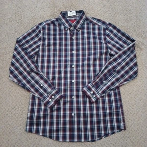 Southern Proper Shirt Mens Medium Blue Red Plaid Long Sleeve Button Down - Picture 1 of 12