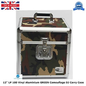 2 x NEO Aluminium GRÜN Camouflage DJ Tragetasche für 100 Vinyl LP 12 Zoll Schallplatten Hauptquartier - Bild 1 von 5