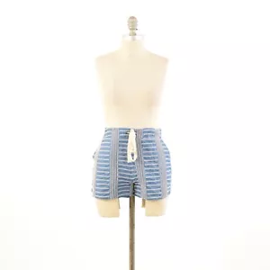 Pantaloncini Ellison M blu ricamati cotone leggero chambray denim - Foto 1 di 7