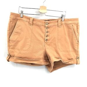 Torrid tan button fly cuffed stretch camp shorts high rise 22 plus women's