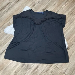 New Denim 24/7 Black Cowel Sleeve Short Sleeve Top Size 2X - Picture 1 of 7