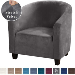 Elastic Stretch Velvet Tub Sofa Armchair Seat Couch Cover Protector Slipcover 1X