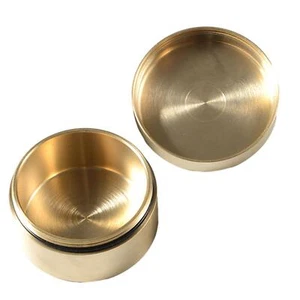 Pure Brass Box Dustproof Sealed Round Shape Collectibles Tea - Picture 1 of 6