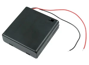 AA x 4 Enclosed Battery Holder Box with Switch 15cm Wires - Picture 1 of 1