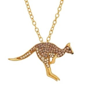 ANIMAL PLANET STERLING AUSTRALIAN KANGAROO W/SWAROVSKI NECKLACE #animalplanet - Picture 1 of 6