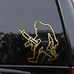 Armed Sasquatch Bigfoot Decal Sticker AR15 M9 NRA Rifles Vinyl Funny Car Truck - Foto 1 di 2
