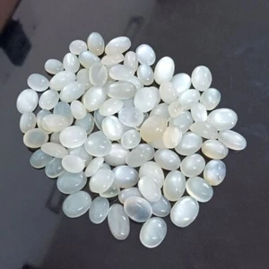 Piedra preciosa calibrada natural cabujón ovalada blanca de 3x5 mm a 10x14 mm - Imagen 1 de 4
