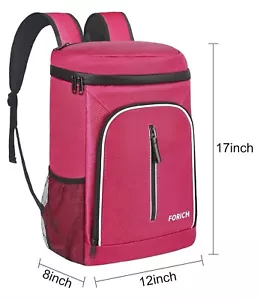 New - Forich Rose Red Soft Cooler Insulated Water/Leakproof Backpack Cooler - Picture 1 of 5
