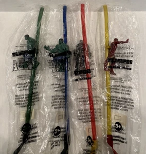 SET of 4 Marvel 7-11 2008 Slurpee STRAWS w/ INCREDIBLE HULK/IRON MAN/IRON MONGER - Picture 1 of 6