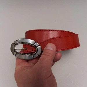Cinturón de cuero vintage Liz Claiborne para mujer talla M - 29 rojo plata hebilla EE. UU. - Imagen 1 de 14