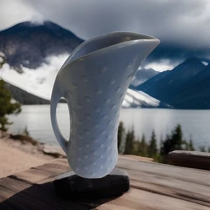 VINTAGE 1940’s PERIWINKLE POWDER BLUE MCCOY HOBNAIL PITCHER 10” TALL - Picture 1 of 5
