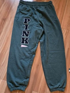 NWT Victorias Secret PINK Ivy Fleece Sweatpants Pants Lounge L Team Spirit - Picture 1 of 4