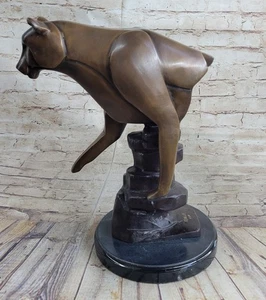 Puma Cougar Panther Lion Bronze Outdoor Backyard Sculpture Artwork Figurine Sale - Picture 1 of 10