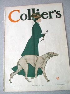 Collier's Magazine November 10 1906 Edward Penfield Lady With Borzoi Dog - Imagen 1 de 14