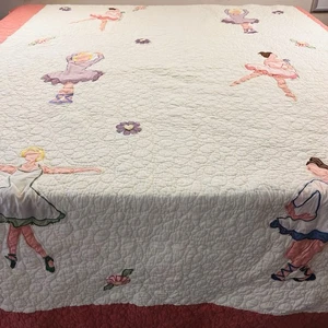 Colcha de colección tamaño doble edredón apliques bailarina de ballet caprichosa casa de campo - Imagen 1 de 16