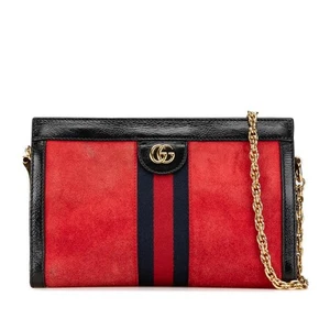 Gucci Ophidia Chain Crossbody Shoulder Bag 503877 Red Black Used - Picture 1 of 10