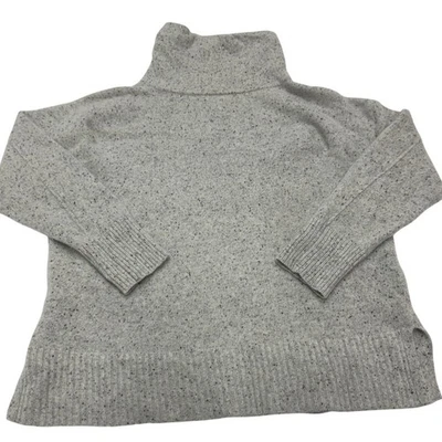 Suéter Lafayette 148 New York para mujer gris medio moteado cuello alto tejido suave Foto 1 de 4