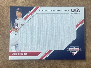 2020 Panini USA Baseball Stars Stripes Jumbo Jersey Relic Chris McMahon #J-CM - Picture 1 of 3