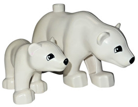 LEGO DUPLO #5633 Polar Zoo Mother Polar Bear & Baby Cub Replacement Figures