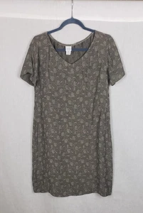 Vestido Eileen Fisher Mini S Taupe Floral Jacquard Texturizado Informal Trabajo Femenino - Imagen 1 de 7