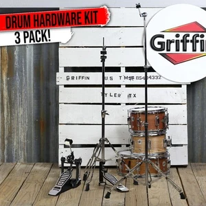 Hi-Hat Ständer, Kick Drum Pedal & Beckenständer leichtes BÜNDEL - Schlagzeuger Gigs - Bild 1 von 15