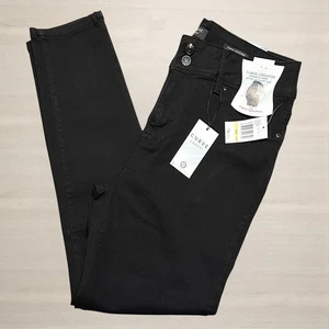 Curve Appeal High Rise Skinny Jeans Black Sz 14 NWT Stretch Denim Pants Pockets - Picture 1 of 7