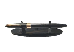 Vintage Sheaffer Snorkel White Dot Fountain Black Pen - Picture 1 of 11