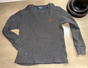 Polo Ralph Lauren Niño Gris Térmico Manga Larga Camisa Talla 5 Usada en Excelente Condición - Imagen 1 de 4