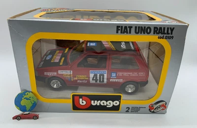 Bburago Fiat Uno rally 4 Rombi Corse, scala 1:24 - 1:25, vintage (3266) - Immagine 1 di 4