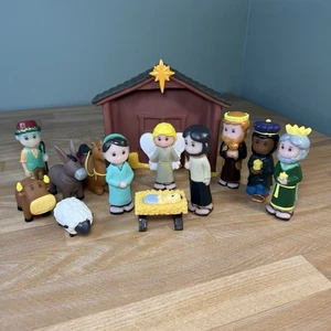 Hobby Lobby Little Tykes Style Kids Christmas Nativity Set Manger 13pcs COMPLETE - Picture 1 of 16
