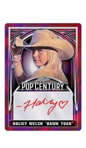 2024 LEAF POP CENTURY SEALED PACK 1 AUTO AUTOGRAPH Hawk Tuah Girl Hailey Welch - Picture 1 of 8